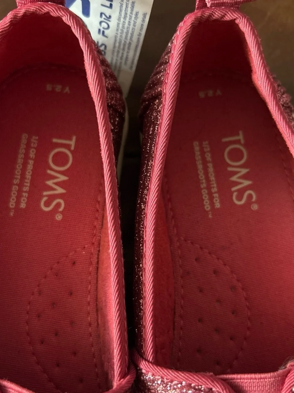 Toms Girls Sparkling Rose Slip-On Flats